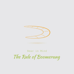 Boomerang Icon and Conceptual Text Isolated on Light Gray