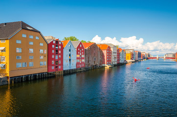 Panoramic view of beautiful city Trondheim, Norway