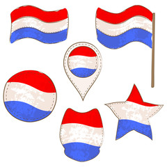 Flag of Luxembourg Performed in Defferent Shapes