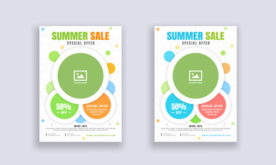 Beautiful flyer for summer holiday. summer sale poster, Summer Offer Flyer Design. Vector illustration.
