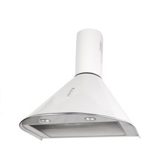 Modern white cooker hood, isolated on white.