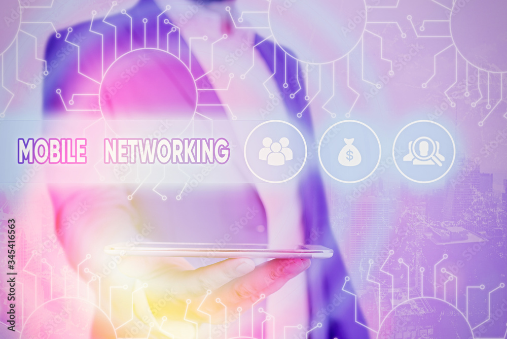 Poster conceptual hand writing showing mobile networking. concept meaning communication network where the l
