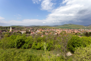 Fototapeta na wymiar View of the village Cserepfalu in the Bukk mountains