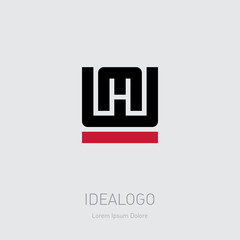 Obraz premium W and M - initials, logo. WM - monogram template or logotype. Design element or icon.