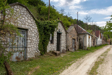 Fototapeta na wymiar Wine cellars in Cserepfalu, Hungary