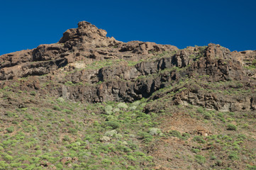 Fototapeta na wymiar Cliff in the Arguineguin ravine. Gran Canaria. Canary Islands. Spain.