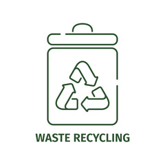 Garbage recycling icon on a white background.