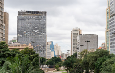 View of Anhangabaú Valley. Historic Center of Sao Paulo - Brazil.