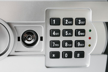 Modern safe box, closeup view