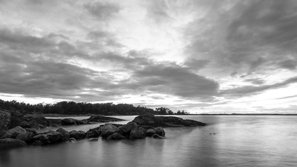 storm clouds over lake