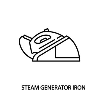 Steam generator iron line icon. Concept for web banners, site and printed materials.