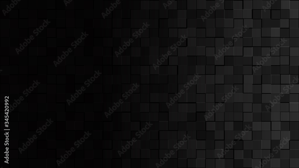 Wall mural abstract background of small squares in black and gray colors with horizontal gradient