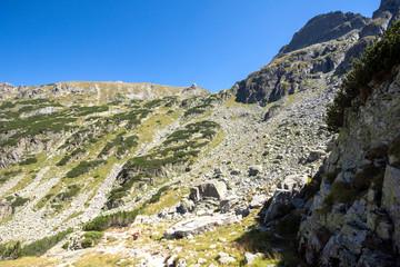 Landscape from hiking trail for Malyovitsa peak, Rila Mountain