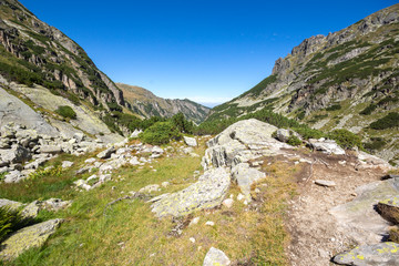 Landscape from hiking trail for Malyovitsa peak, Rila Mountain