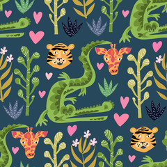 African animals pattern 12