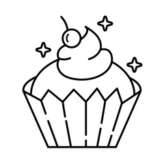 sweet cupcake delicious line style icon
