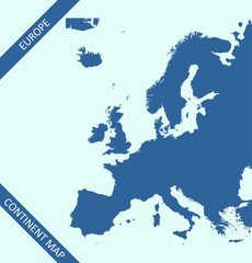 Europe map vector outlines cartography