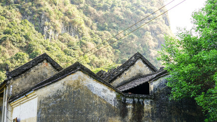 Old ancient abandoned Chinese village with traditional architecture style in Yingde, Guangdong...