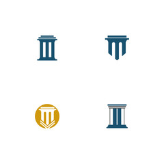Set Column Logo Template vector