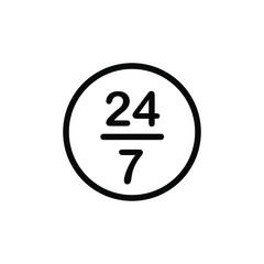 24/7 icon label tag template