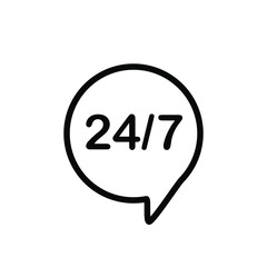 24/7 icon label tag template