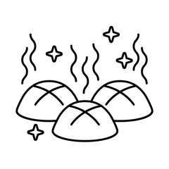 bread pastry bakery line style icon