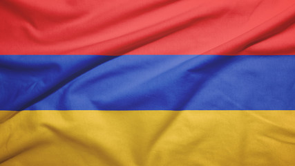 Armenia  flag with fabric texture