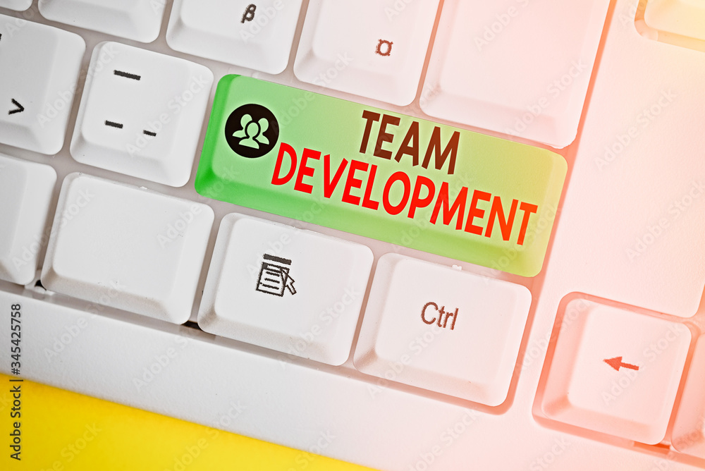 Poster word writing text team development. business photo showcasing learn why and how small groups change 