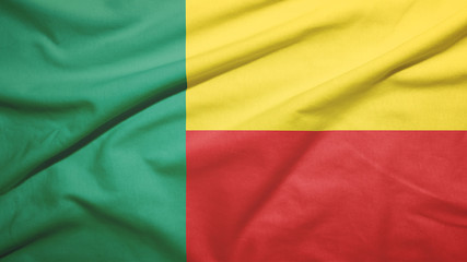 Benin  flag with fabric texture