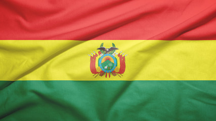 Bolivia  flag with fabric texture