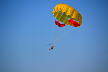 parachute, sky, parasiling, adventure