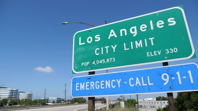 Los Angeles California Public Freeway Welcome Sign