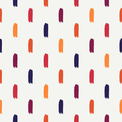 Paint brush strokes seamless pattern. Freehand grunge design background. Dash line motif modern minimal ornament