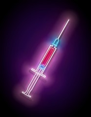 Glow Medical Syringes with Blood