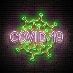 Glow Coronavirus Pathogen with Inscription