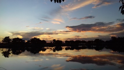 sunset over the lake
