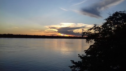 sunset over the river