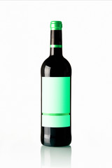 Red Wine Bottle white White Label