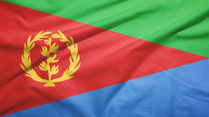 Eritrea flag with fabric texture