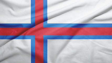 Fototapeta premium Faroe Islands flag with fabric texture