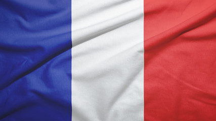 France flag with fabric texture
