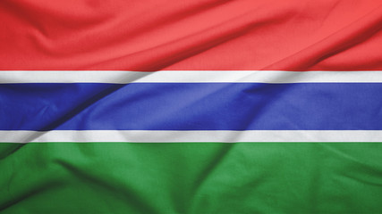 Gambia flag with fabric texture