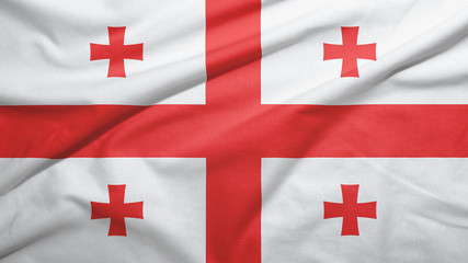Georgia flag with fabric texture