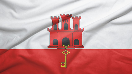 Gibraltar flag with fabric texture