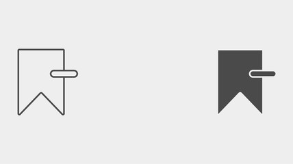 Bookmark outline and filled vector icon sign symbol