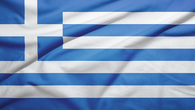 Greece flag with fabric texture