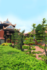 Fototapeta na wymiar Park with asia architecture. Nha Trang. Vietnam.мммммммм
