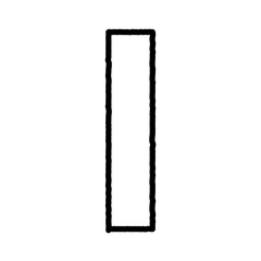 BLACK THICK SERPENTINE SCRIBBLE OUTLINE ENGLISH ALPHABET : I