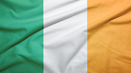 Obraz premium Ireland flag with fabric texture
