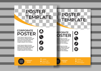 magazine cover design template with blank image place holder.poster design template eps 10